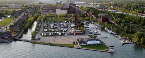 Aerial of Detroit Michigan